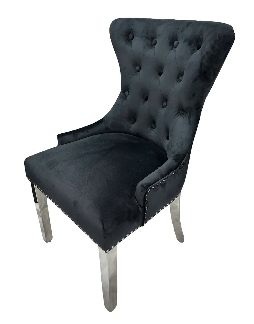 Pair of 2 Chelsea Black Lion Knocker Chair