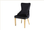 Pair of 2 Victoria Black & Gold Dining Chairs – Modern Luxury Dining Room Seating