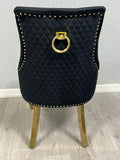 Pair of 2 Majestic Black and Gold Chair With Ring Knocker