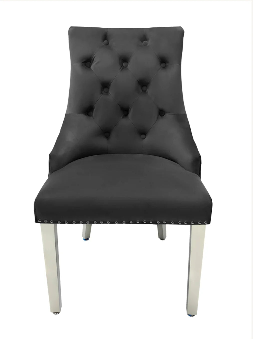 Majestic Dark Grey Lion Knocker Chairs – Luxury Velvet Dining Chairs | order 2-4-6-8