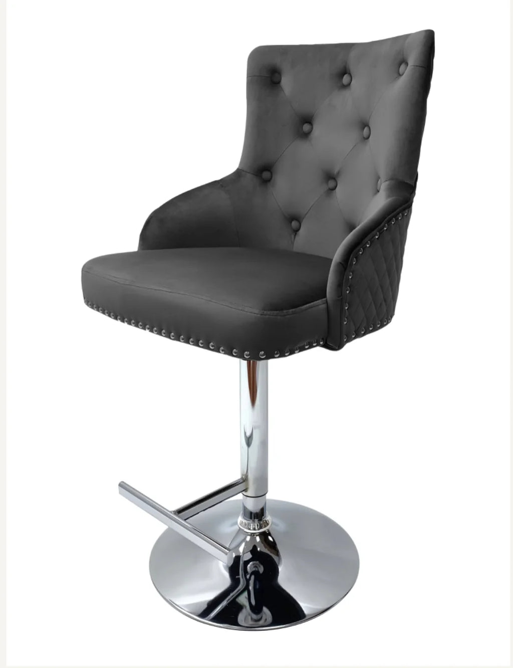 Majestic Dark Grey Bar Stool Lion knocker