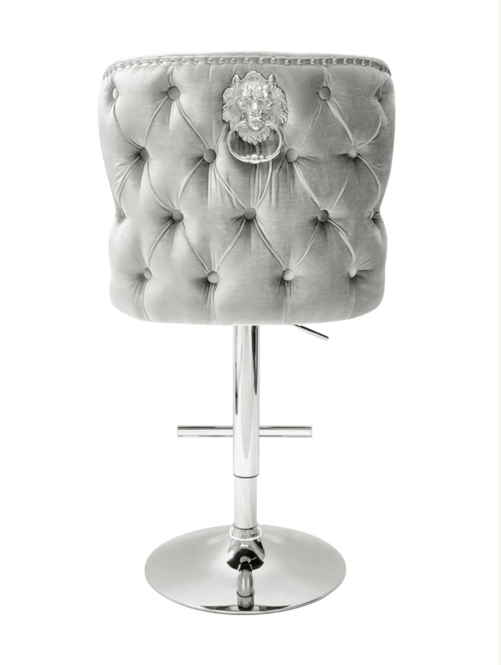 Pair Of 2 | Valentino Silver Lion Knocker Bar Stool