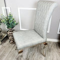 Pair Of 2 Nicole Light Grey Pu Leather Chair
