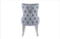 Pair Of 2 Victoria Dining Chair Dark Grey Lion Knocker