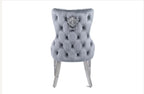 Pair Of 2 Victoria Dining Chair Dark Grey Lion Knocker