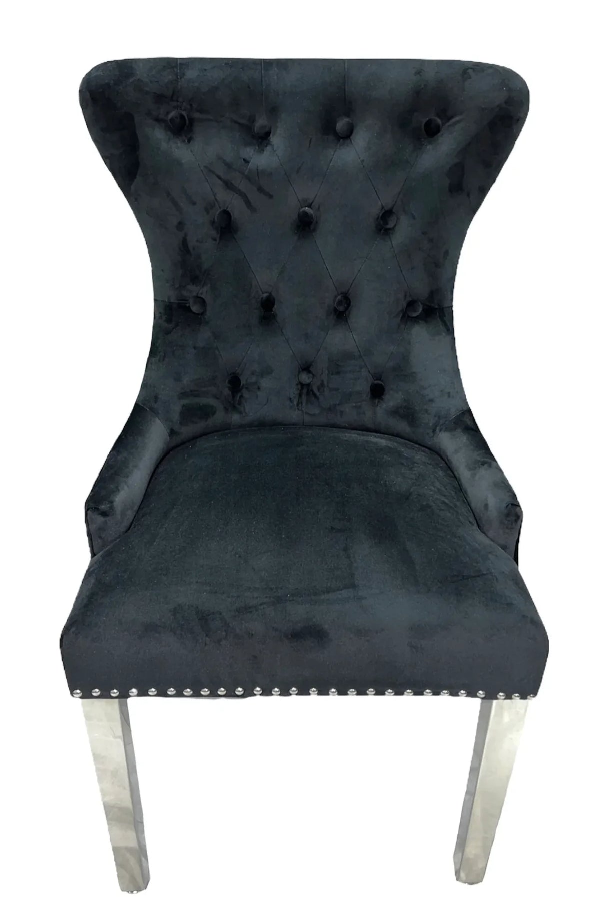 Pair of 2 Chelsea Black Lion Knocker Chair
