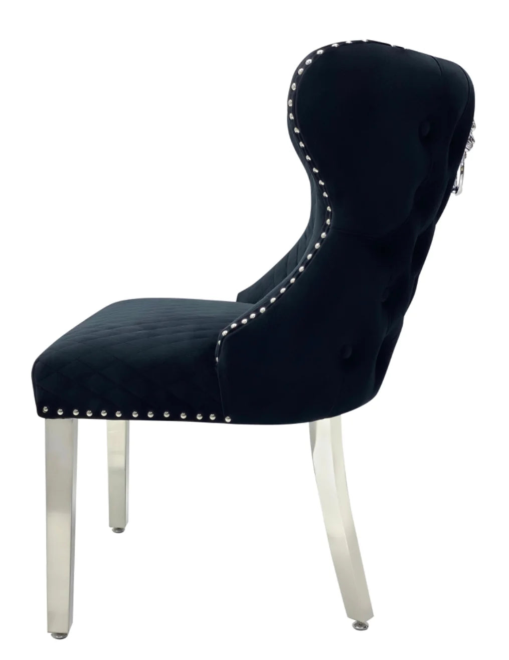 Pair Of 2 Valentino Black Lion Knocker Chair