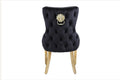 Pair of 2 Victoria Black & Gold Dining Chairs – Modern Luxury Dining Room Seating