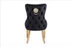 Pair of 2 Victoria Black & Gold Dining Chairs – Modern Luxury Dining Room Seating