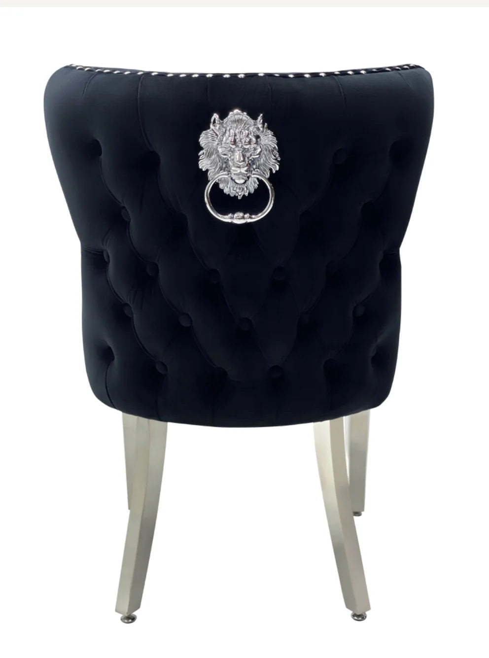Pair Of 2 Valentino Black Lion Knocker Chair