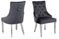 Pair of 2 Majestic Dark Grey Ring Knocker Chair