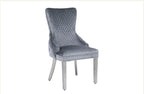 Pair Of 2 Victoria Dining Chair Dark Grey Lion Knocker
