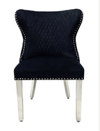 Pair Of 2 Valentino Black Lion Knocker Chair