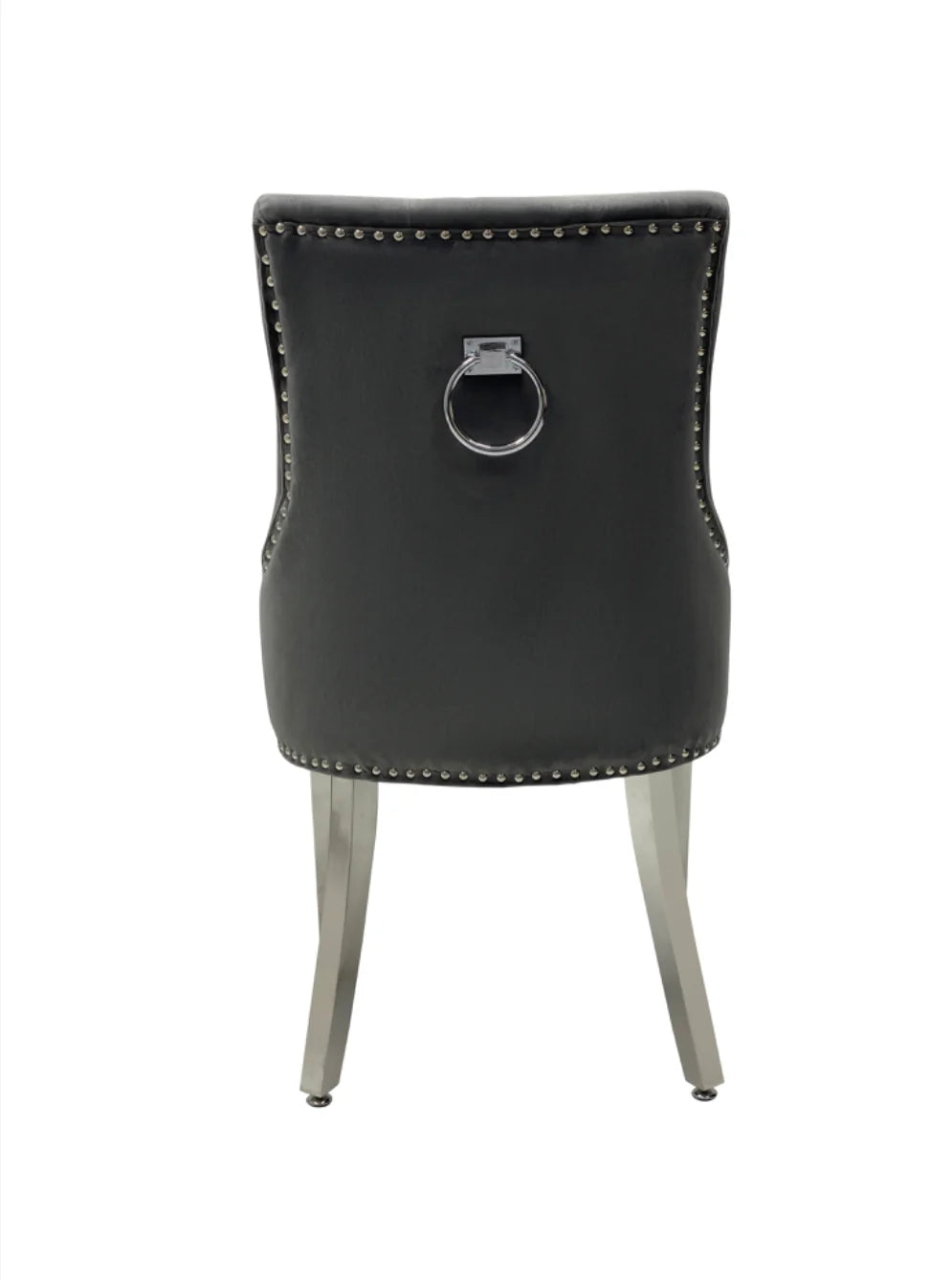 Pair Of 2 Valencia Dark Grey Ring Knocker Chair