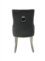 Pair Of 2 Valencia Dark Grey Ring Knocker Chair