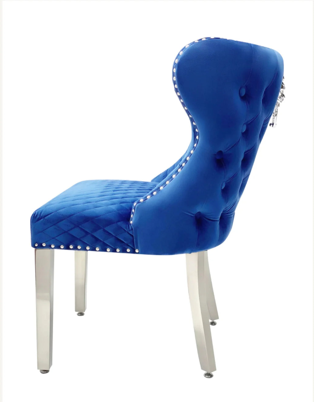Pair of 2 Valentino Blue Lion Knocker Chair
