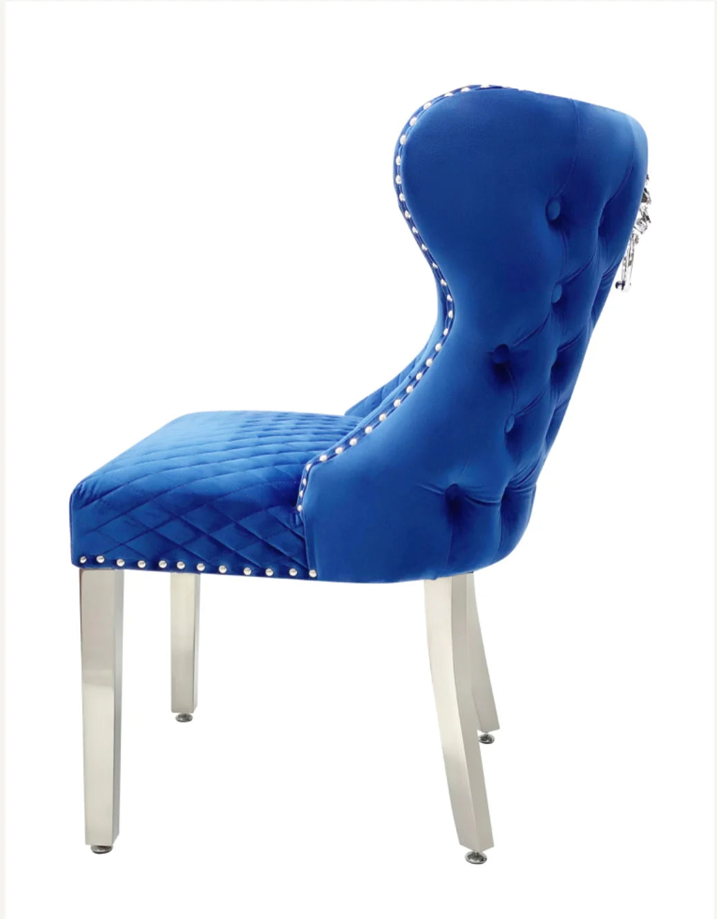 Pair of 2 Valentino Blue Lion Knocker Chair