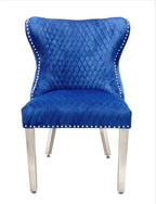 Pair of 2 Valentino Blue Lion Knocker Chair