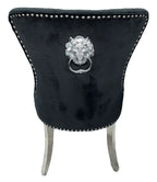 Pair of 2 Chelsea Black Lion Knocker Chair