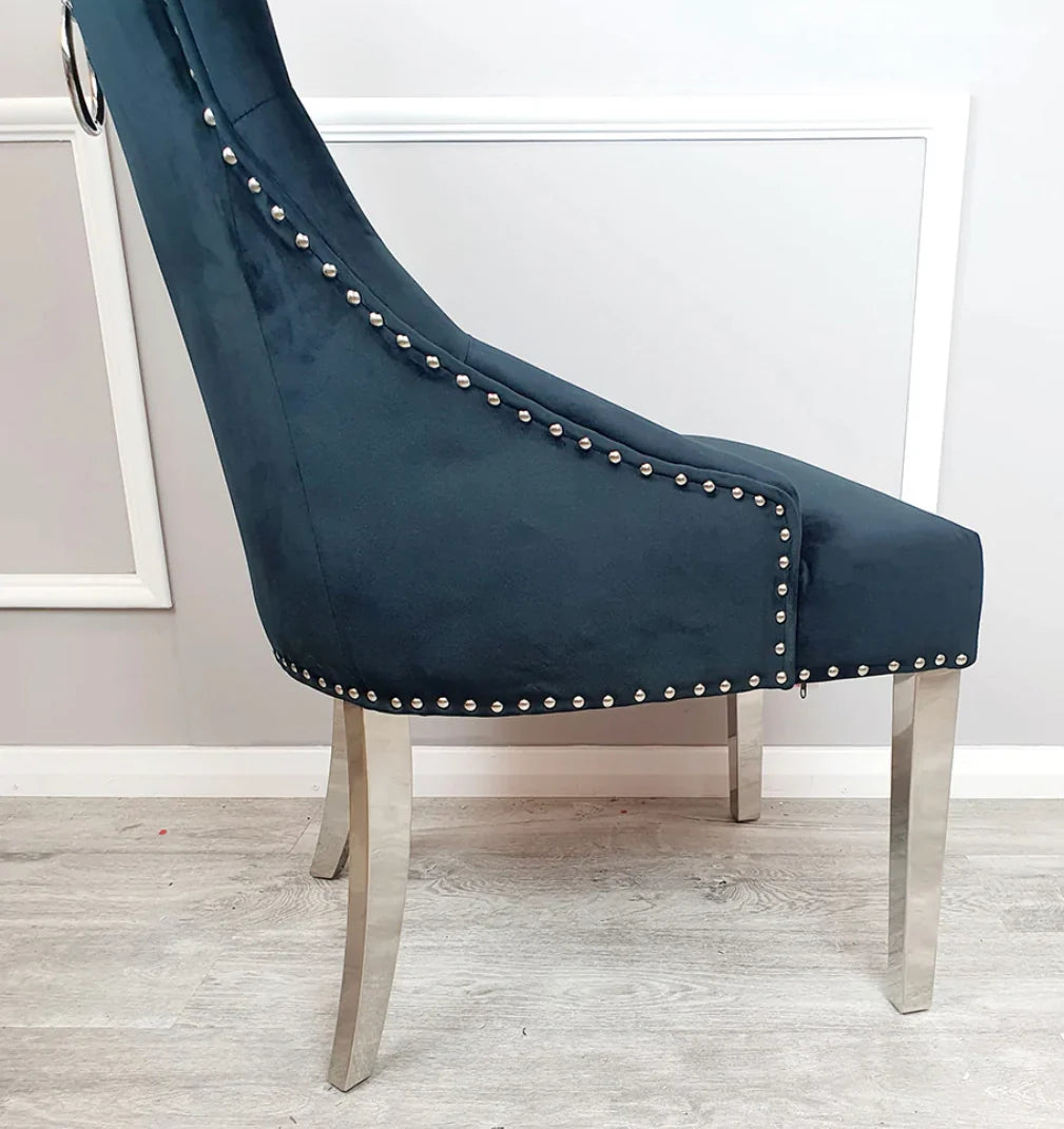 Pair of 2 Valencia Black Ring Knocker Chair