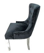 Pair of 2 Chelsea Black Lion Knocker Chair