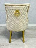 Pair of 2 Majestic Mink and Gold Dining Chair Ring Knocker
