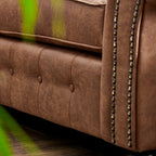 Oakland Corner Sofas (5 Seaters) | Tan Leather & Grey