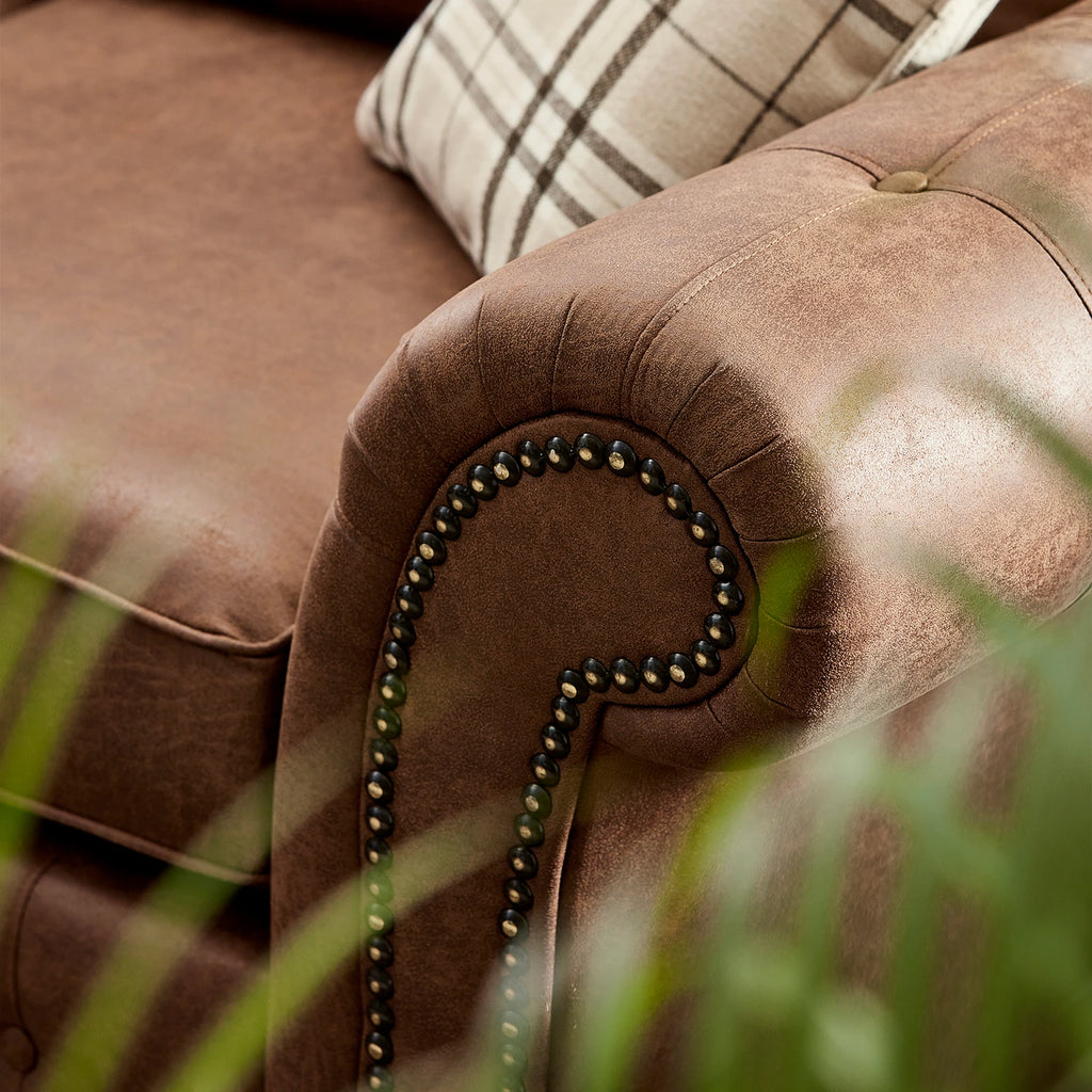 Oakland Corner Sofas (5 Seaters) | Tan Leather & Grey