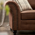 Oakland Corner Sofas (5 Seaters) | Tan Leather & Grey