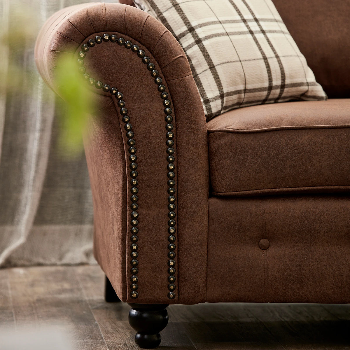Oakland Corner Sofas (5 Seaters) | Tan Leather & Grey