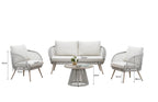 Cove 4 Seater Garden Lounge Set – Natural Polyrattan Outdoor Sofa Set UK