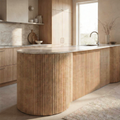 Flexii™ Flexible Oak Reeded Wall Panel | Mini Fluted Wood Slats 240cm x 60cm (Set of 2)