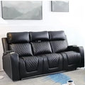 Rio 3 Seater Recliner Sofa Electric- 2 Seater Recliner Sofa Electric Black