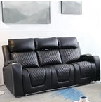 Rio 3 Seater Recliner Sofa Electric- 2 Seater Recliner Sofa Electric Black