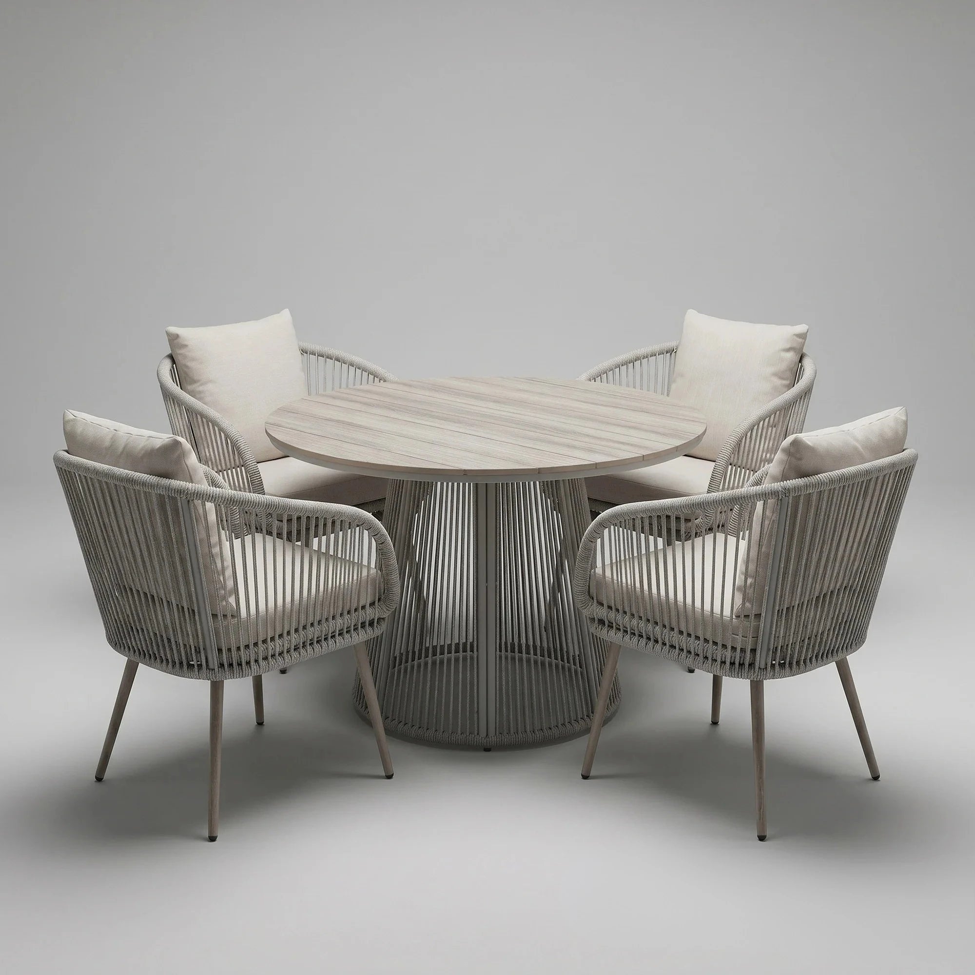 Cove 4 Seater Garden Dining Set – Natural Polyrattan Outdoor Dining Furniture UK