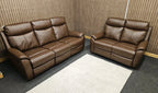 Fonte 3 & 2 Seater Manual Reclining Sofa Set, Leatheraire Fabric Brown RRP £1599