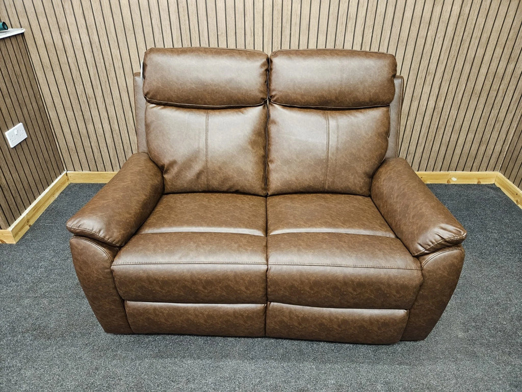 Fonte 3 & 2 Seater Manual Reclining Sofa Set, Leatheraire Fabric Brown RRP £1599