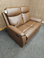 Fonte 3 & 2 Seater Manual Reclining Sofa Set, Leatheraire Fabric Brown RRP £1599