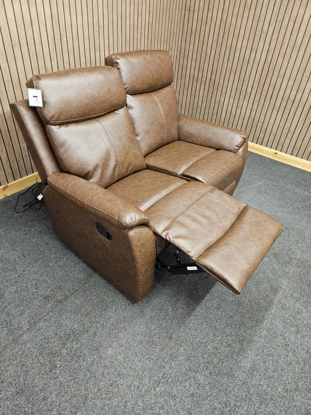 Fonte 3 & 2 Seater Manual Reclining Sofa Set, Leatheraire Fabric Brown RRP £1599