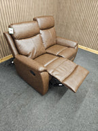 Fonte 3 & 2 Seater Manual Reclining Sofa Set, Leatheraire Fabric Brown RRP £1599