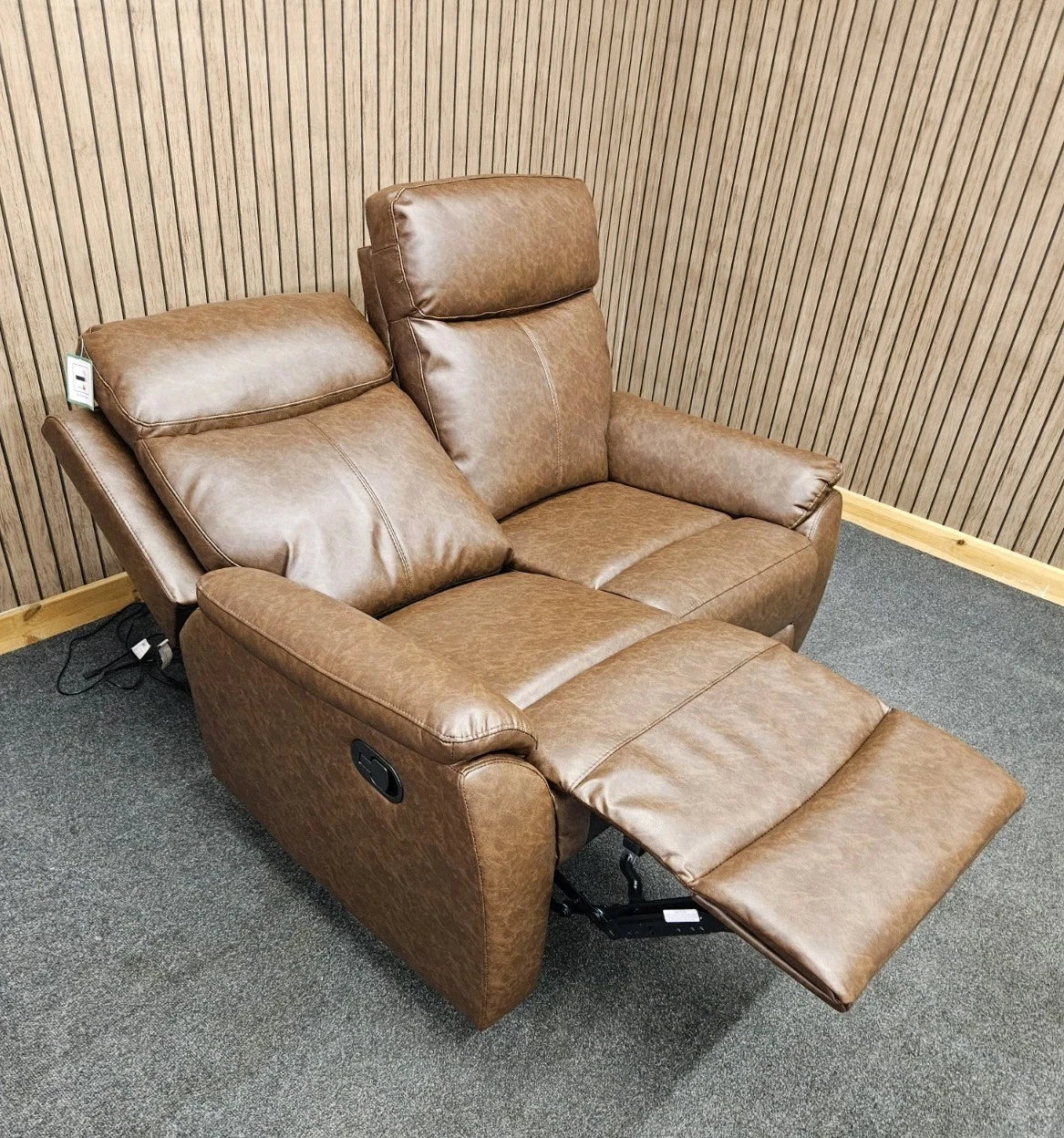 Fonte 3 & 2 Seater Manual Reclining Sofa Set, Leatheraire Fabric Brown RRP £1599