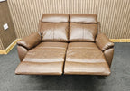 Fonte 3 & 2 Seater Manual Reclining Sofa Set, Leatheraire Fabric Brown RRP £1599