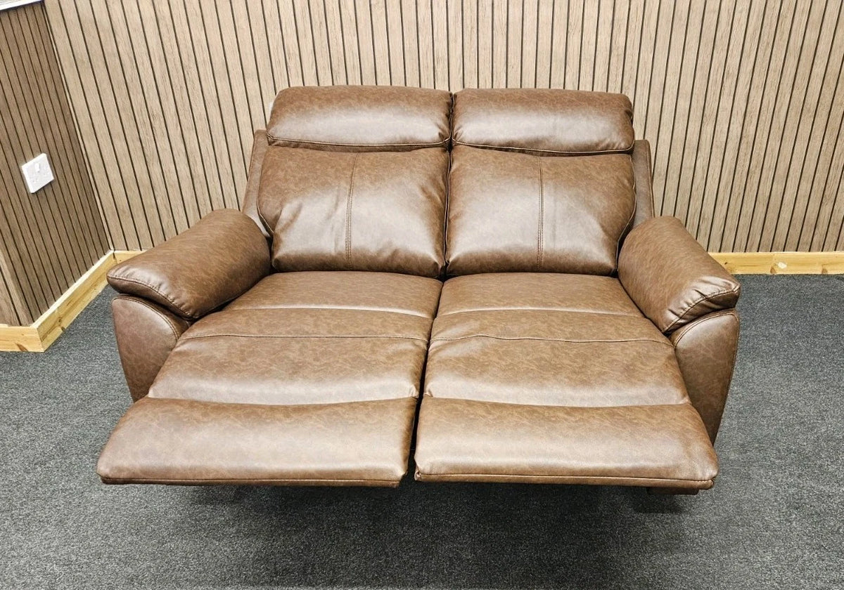 Fonte 3 & 2 Seater Manual Reclining Sofa Set, Leatheraire Fabric Brown RRP £1599
