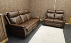 Fonte 3 & 2 Seater Manual Reclining Sofa Set, Leatheraire Fabric Brown RRP £1599
