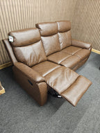 Fonte 3 & 2 Seater Manual Reclining Sofa Set, Leatheraire Fabric Brown RRP £1599