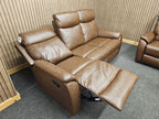 Fonte 3 & 2 Seater Manual Reclining Sofa Set, Leatheraire Fabric Brown RRP £1599