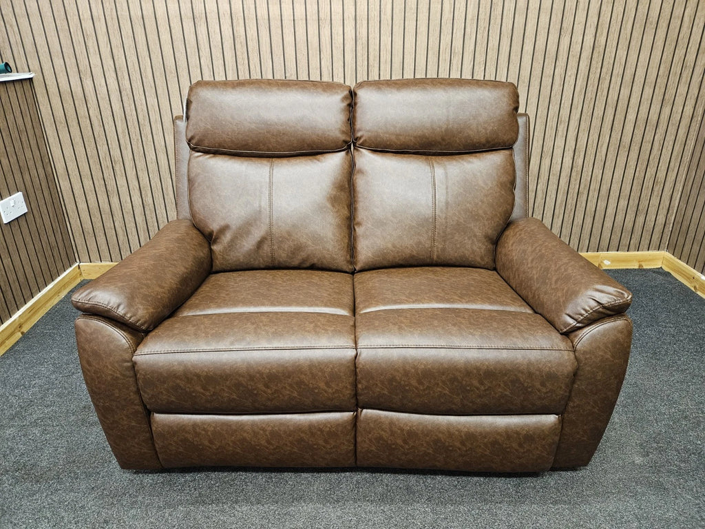 Fonte 3 & 2 Seater Manual Reclining Sofa Set, Leatheraire Fabric Brown RRP £1599