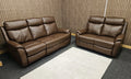 Fonte 3 & 2 Seater Manual Reclining Sofa Set, Leatheraire Fabric Brown RRP £1599
