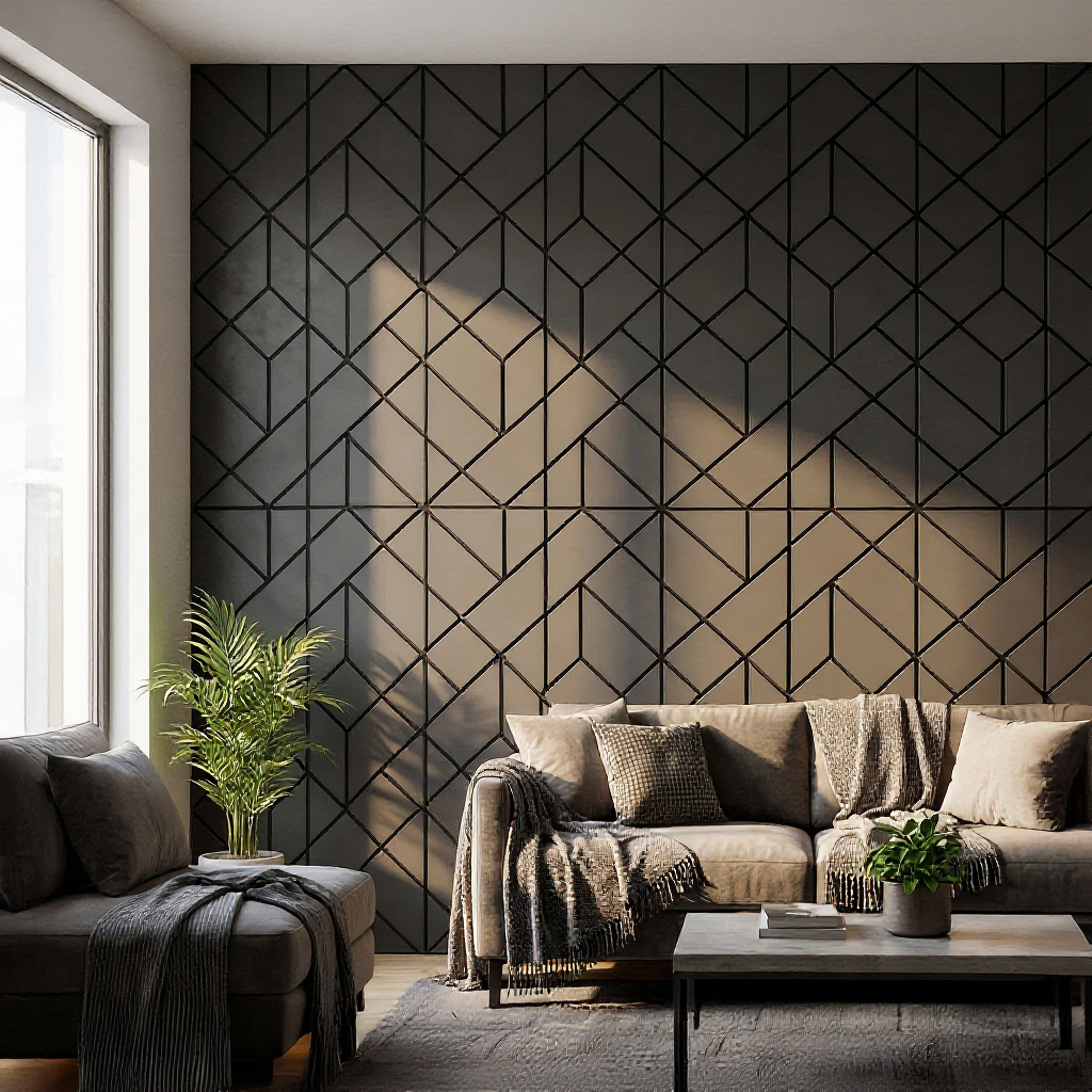 Panelux™ Lite Shard Acoustic Wall Panels - 120x30cm (Set of 4) | Self Adhesive, 5 Colours