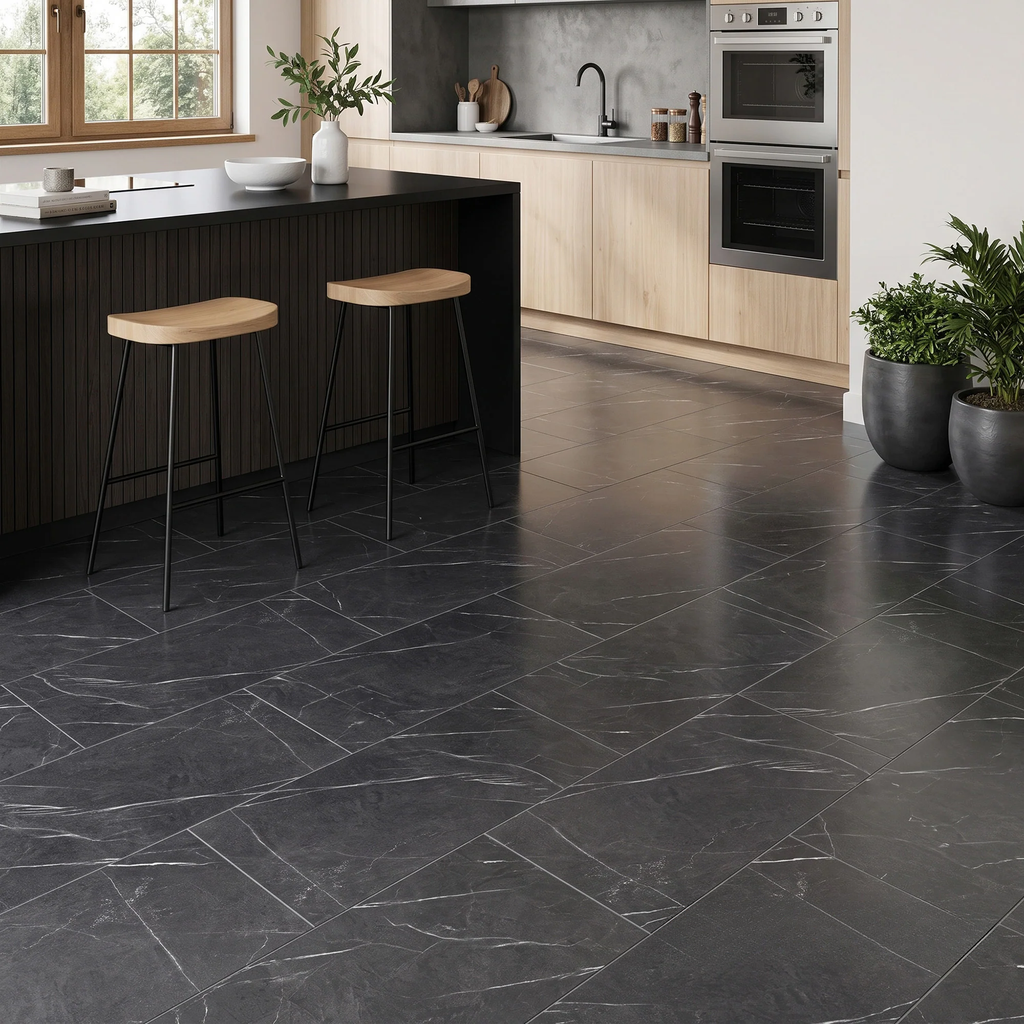 Fortis Floors™ Elementary Luxury LVT Stone Effect - Nero | 609mm x 304mm (3.7m² Pack)